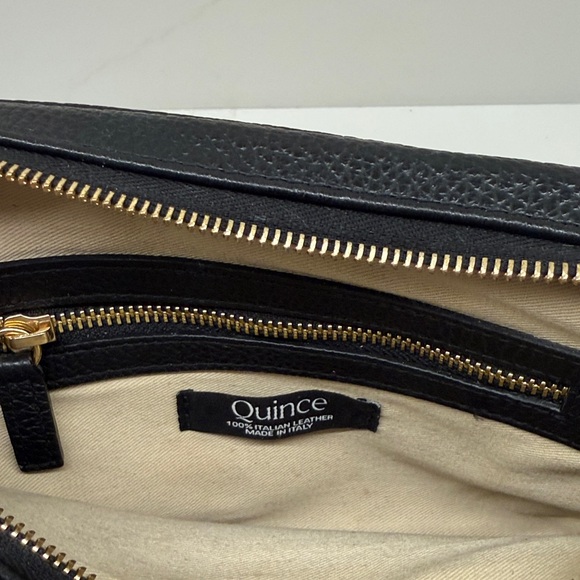 Black and Cream Woven / Italian Leather Crossbody Bag - Picture 3 of 6